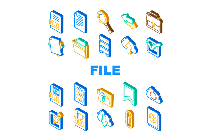 file-computer-digital-document-icons-set-vector