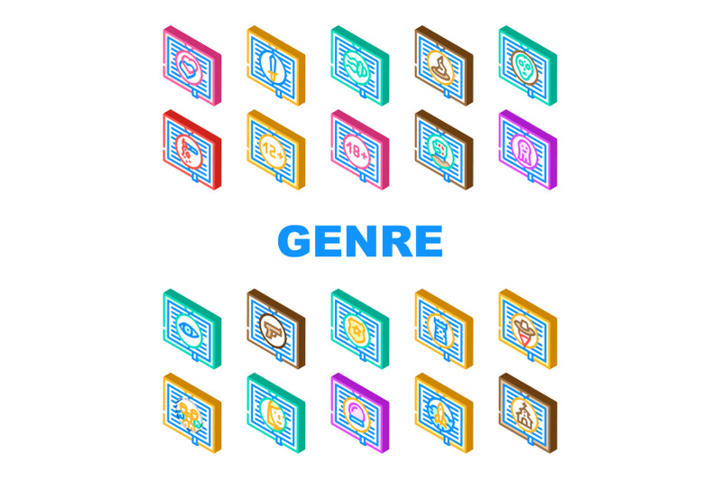 literary-genre-categories-classes-icons-set-vector