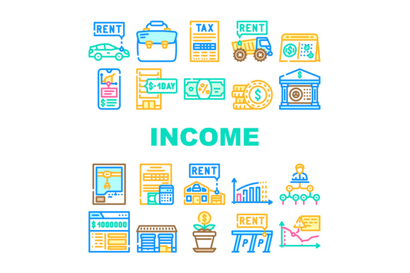 passive-income-finance-earning-icons-set-vector