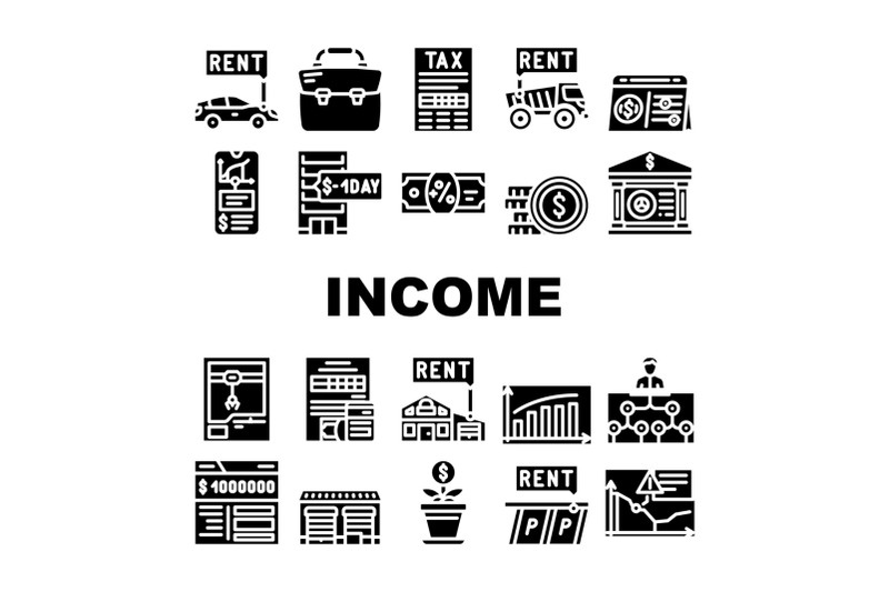 passive-income-finance-earning-icons-set-vector