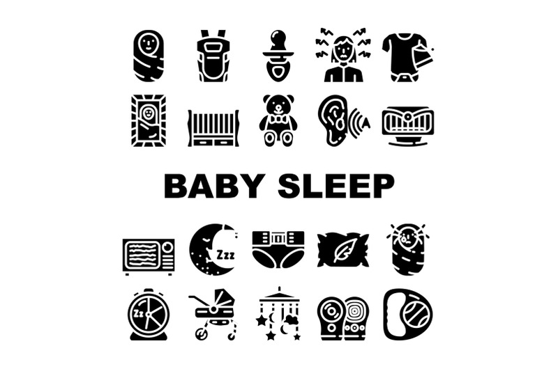 newborn-baby-sleep-accessories-icons-set-vector