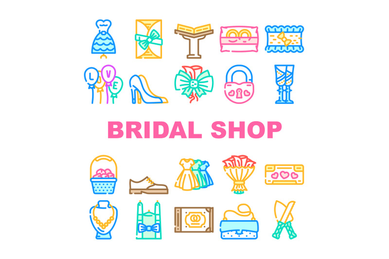 bridal-shop-fashion-boutique-icons-set-vector