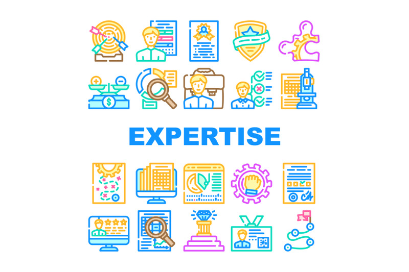 expertise-business-processing-icons-set-vector