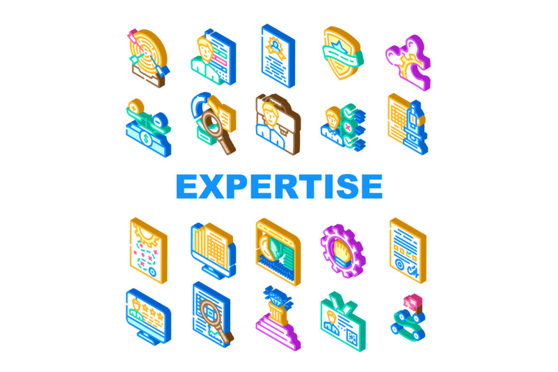 expertise-business-processing-icons-set-vector