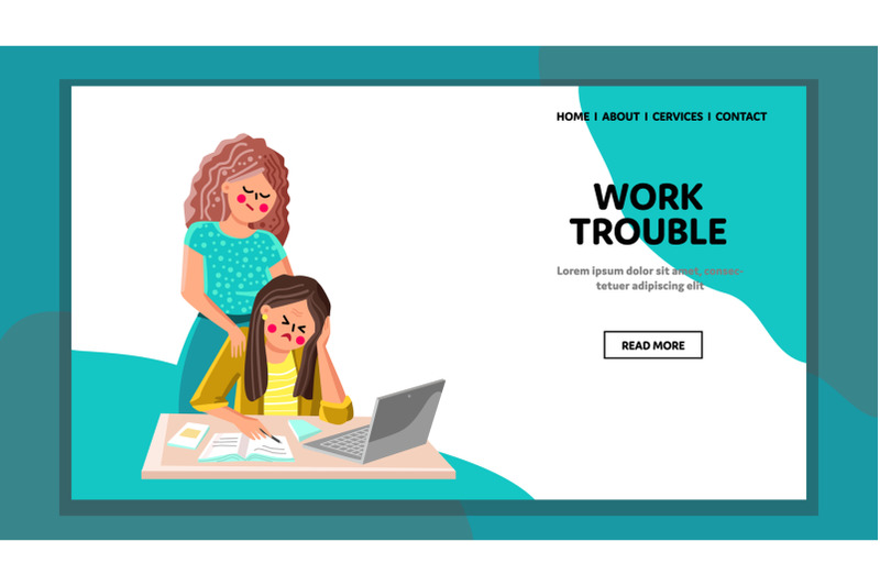 work-trouble-has-woman-employee-in-office-vector