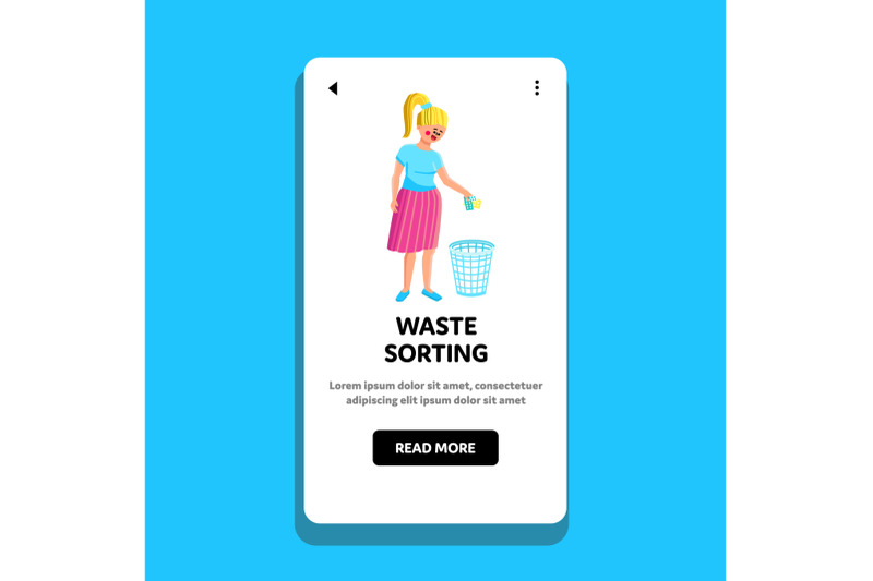 waste-sorting-and-helping-environment-girl-vector