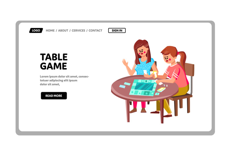 table-game-playing-girls-friends-together-vector