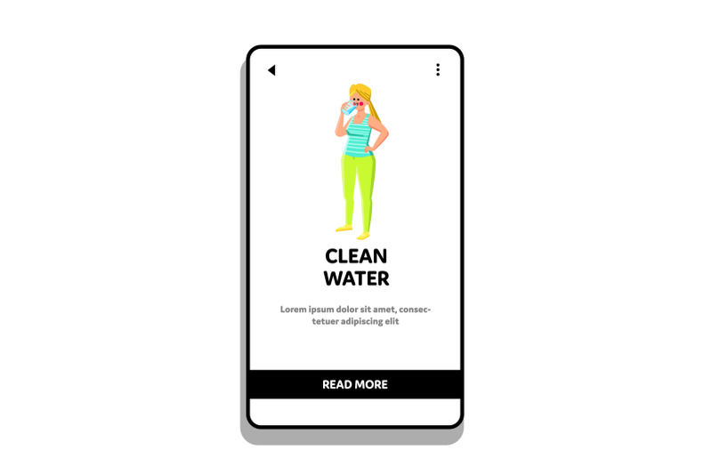 clean-water-drinking-woman-vector