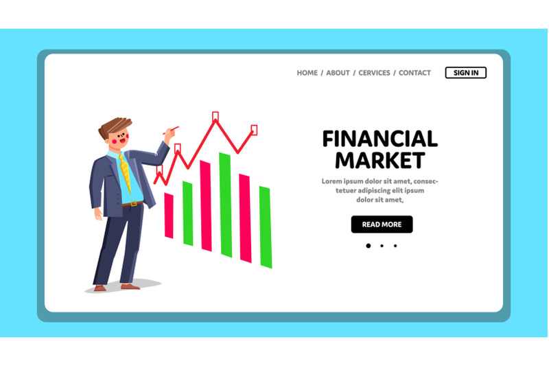 financial-market-graph-man-vector