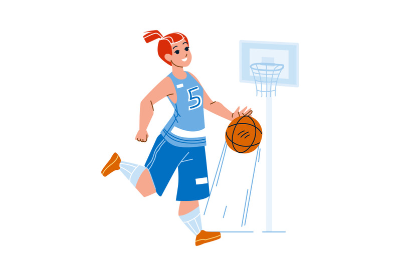 basketball-player-playing-game-with-ball-vector