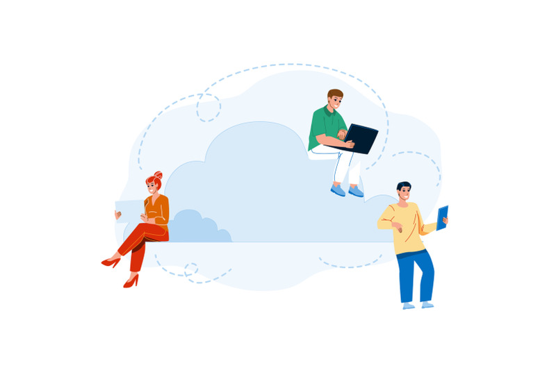 cloud-sync-electronic-device-with-storage-vector