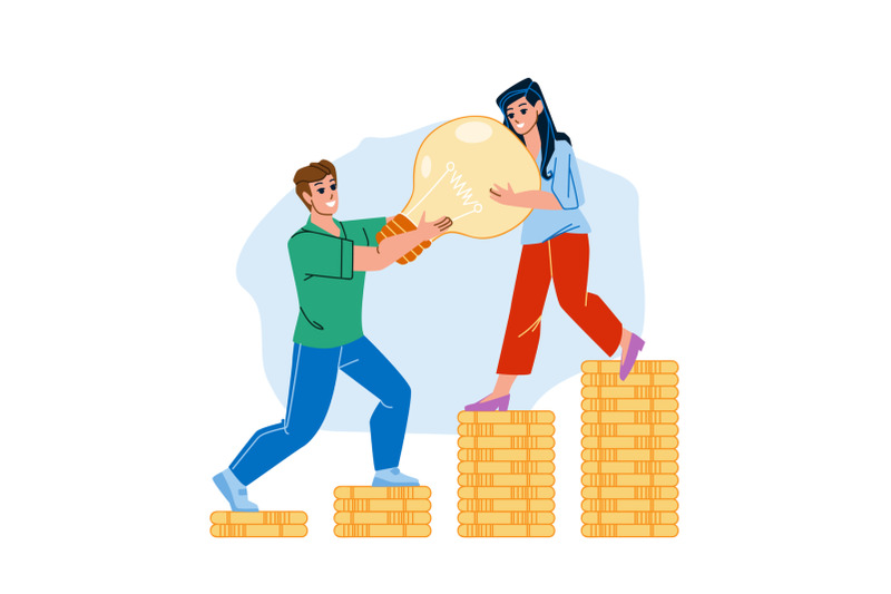 financial-solution-of-man-and-woman-family-vector