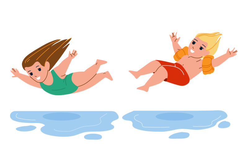 boy-and-girl-children-jumping-into-water-vector