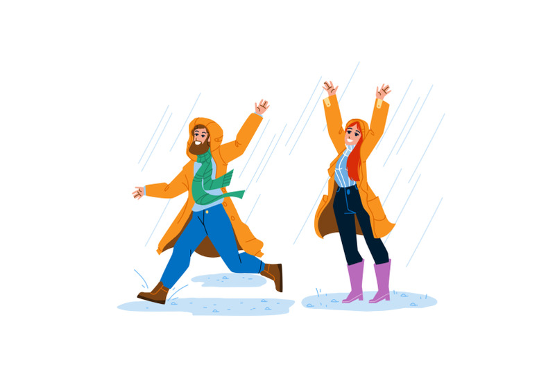 raincoat-wearing-man-and-woman-in-rainy-day-vector