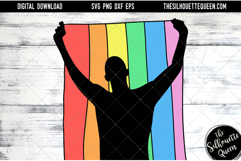 hand-sketched-man-holding-rainbow-flag