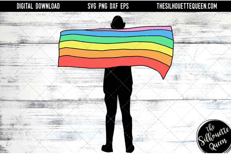 hand-sketched-man-holding-rainbow-flag