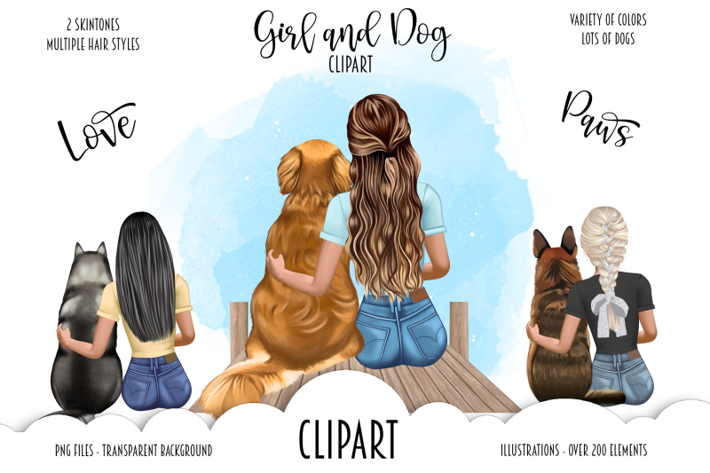 best-friends-girl-with-dog-clipart-dog-lover-fashion-illustration