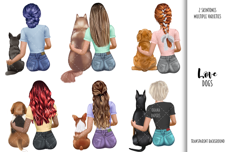 best-friends-girl-with-dog-clipart-dog-lover-fashion-illustration