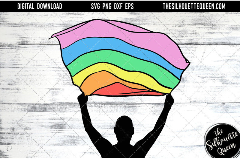 hand-sketched-man-holding-rainbow-flag