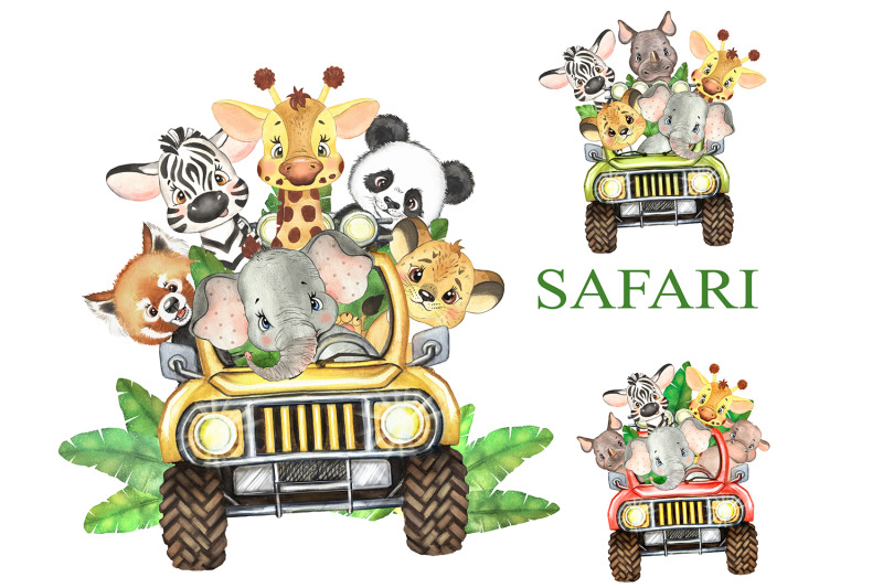 printable-safari-animals-in-jeep-jungle-animals-kids-print