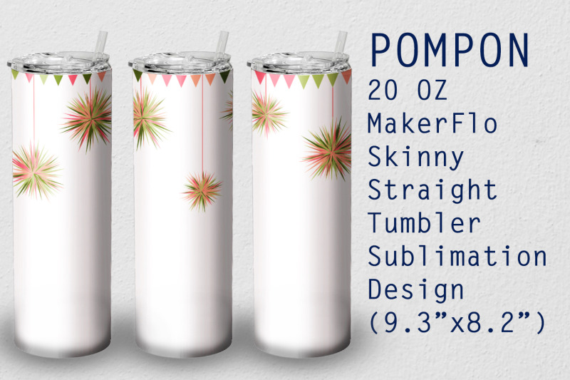 tumbler-straight-20-oz-sublimation-pompon-wrap-design