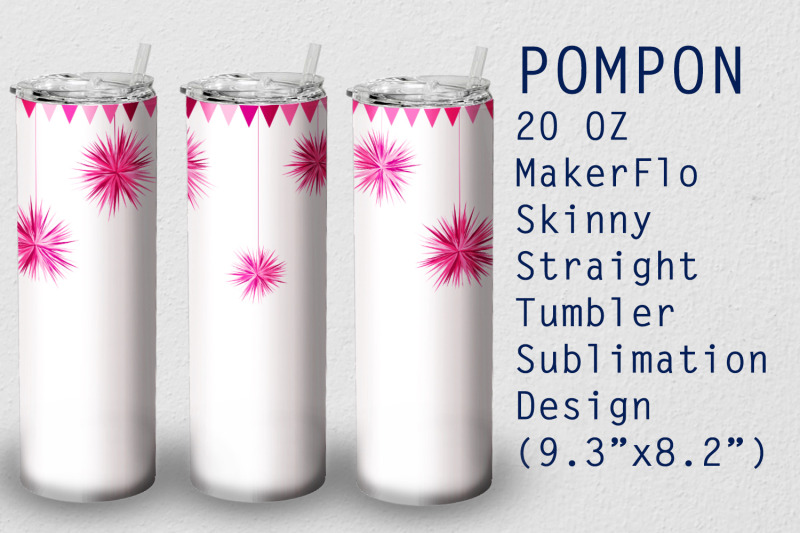 tumbler-straight-20-oz-sublimation-pompon-wrap-design