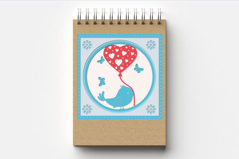 3d-bird-postcard-with-heart-paper-clipping-svg