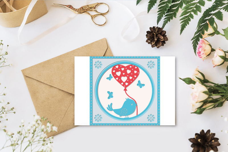 3d-bird-postcard-with-heart-paper-clipping-svg