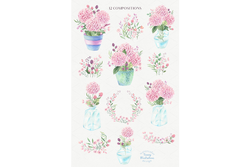 pink-hydrangea-watercolor-set