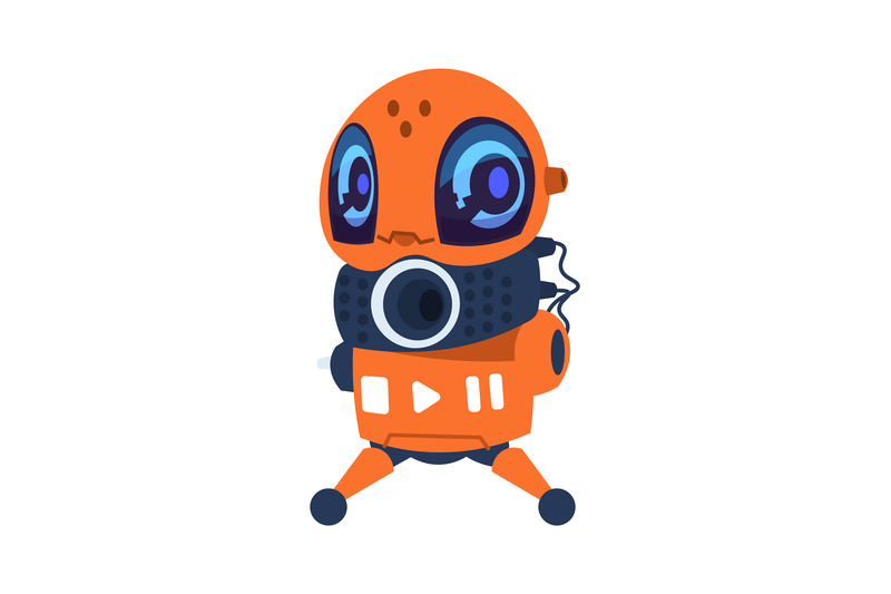 futuristic-robot-cartoon-mascot-orange-automation-machine-electroni