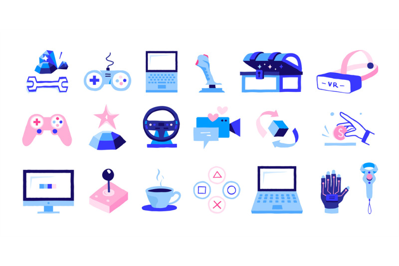 gaming-icons-cartoon-electronic-devices-isolated-computers-and-gamep