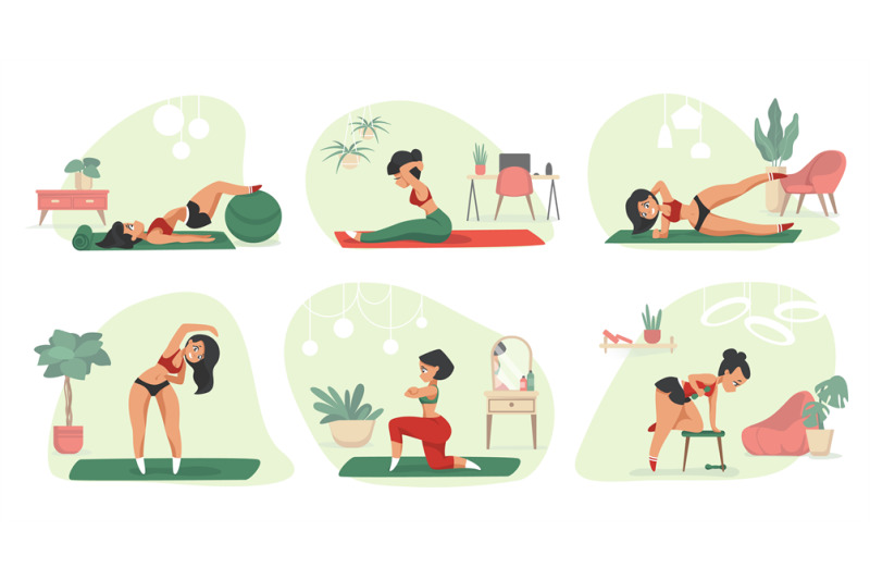 home-exercises-cartoon-woman-doing-fitness-and-sport-activities-indo