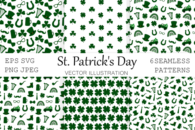 st-patricks-buffalo-plaid-pattern-shamrock-pattern-svg