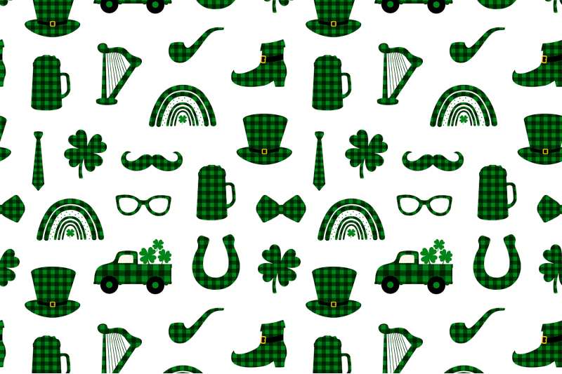 st-patricks-buffalo-plaid-pattern-shamrock-pattern-svg