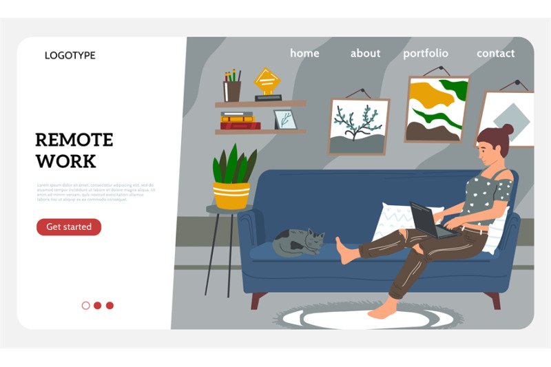 freelance-landing-page-cartoon-woman-in-casual-clothes-with-laptop-wo