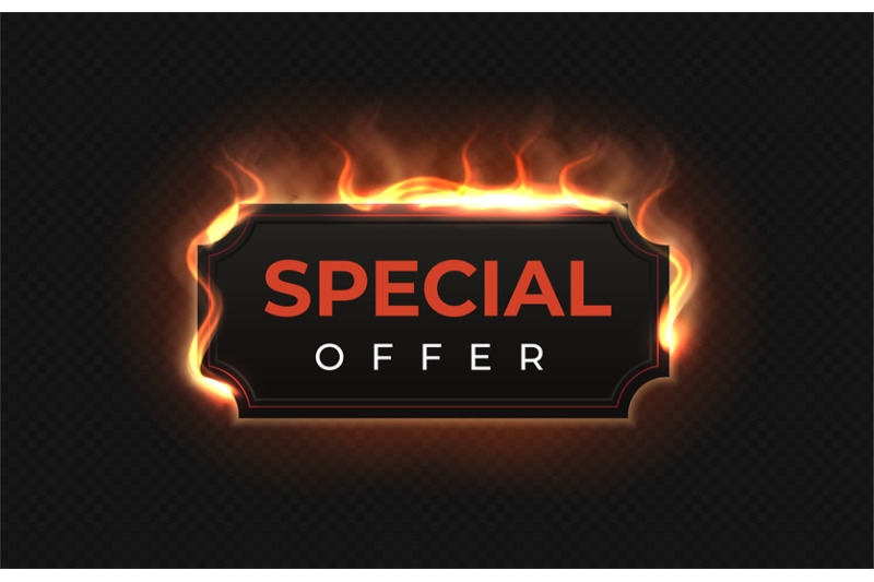 special-offer-fire-label-realistic-burned-promotional-banner-square