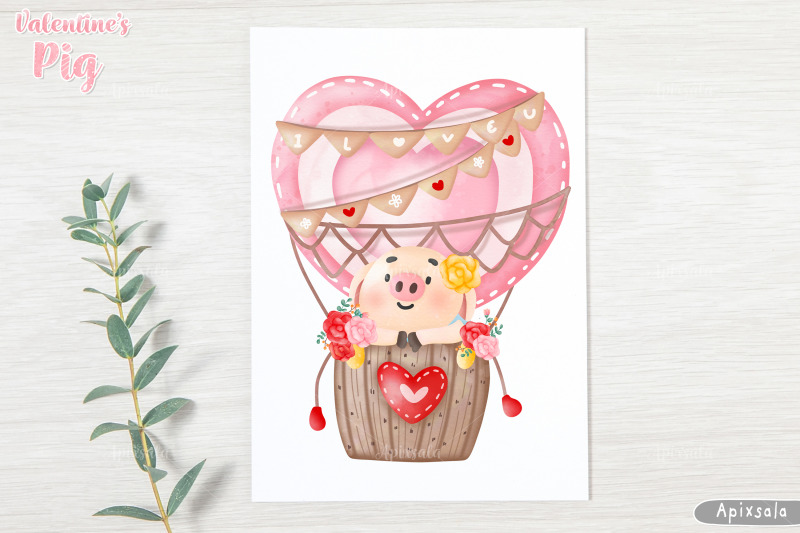 valentine-day-amp-cute-piggy-watercolor