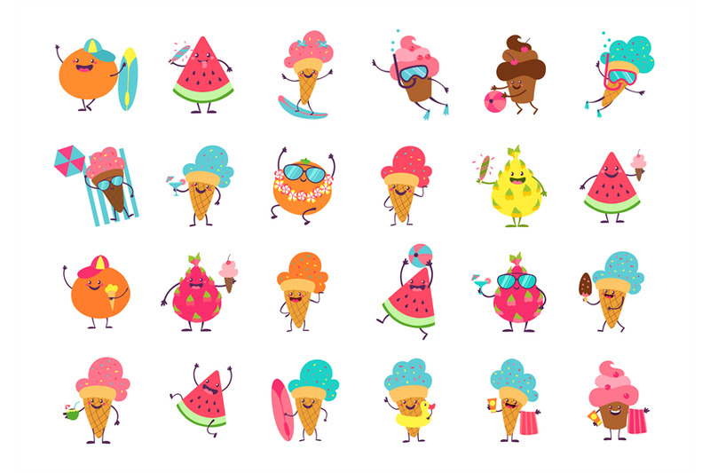 ice-cream-funny-stickers-cartoon-food-mascot-with-anthropomorphic-fac