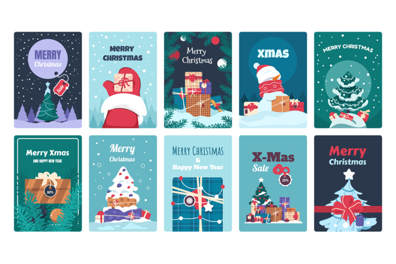 christmas-greeting-cards-winter-holiday-postcards-collection-of-xmas