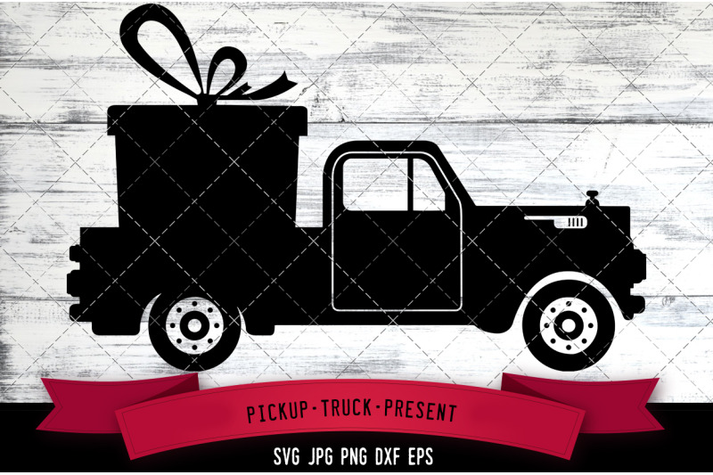 pickup-truck-presents-silhouette-vector