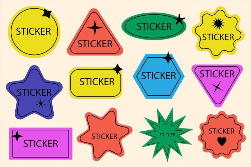retro-stickers-and-abstract-shapes