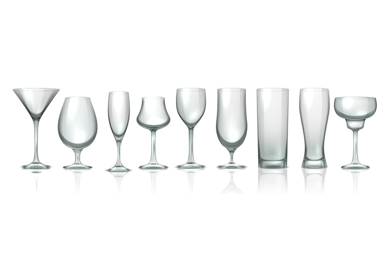 glass-cups-realistic-empty-stemware-transparent-glassware-for-beer-a