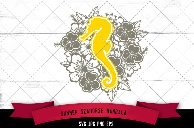 sea-horse-floral-mandala-vector