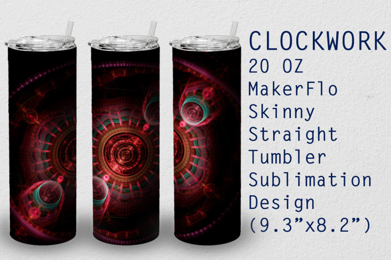 tumbler-straight-20-oz-sublimation-clockwork-wrap-design