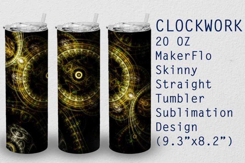 tumbler-straight-20-oz-sublimation-clockwork-wrap-design