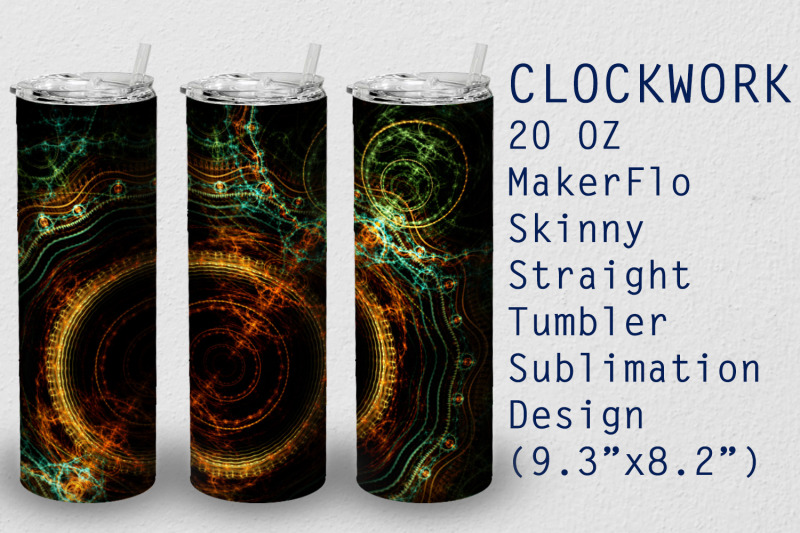 tumbler-straight-20-oz-sublimation-clockwork-wrap-design