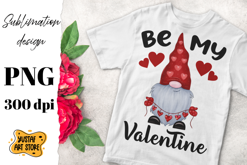 valentine-039-s-gnome-sublimation-design-quot-be-my-valentine-quot