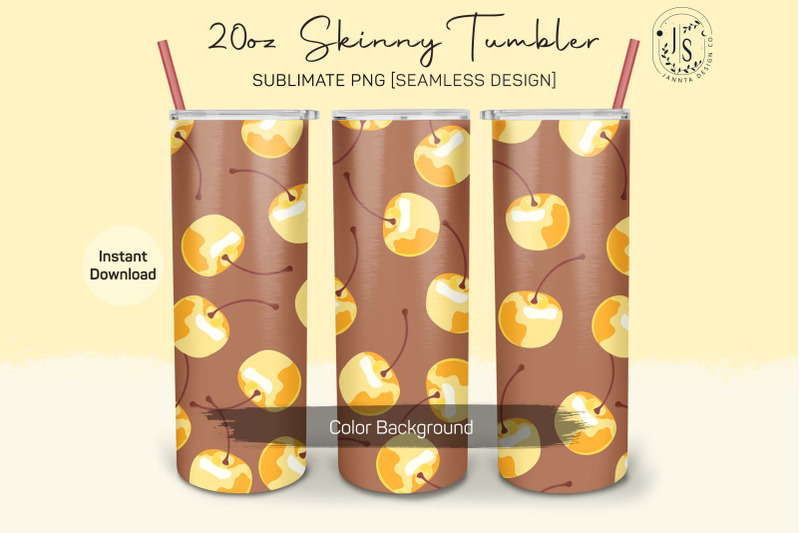 yellow-cherry-berry-fruit-20oz-tumbler-sublimation-wraps
