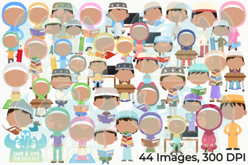 everyday-muslim-kids-without-faces-clipart
