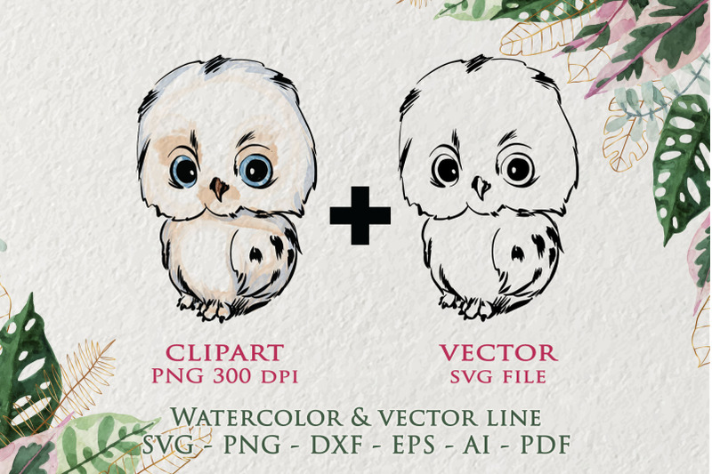 baby-owl-clipart-watercolor-illustrtation-baby-owl-cute-owl-woodla